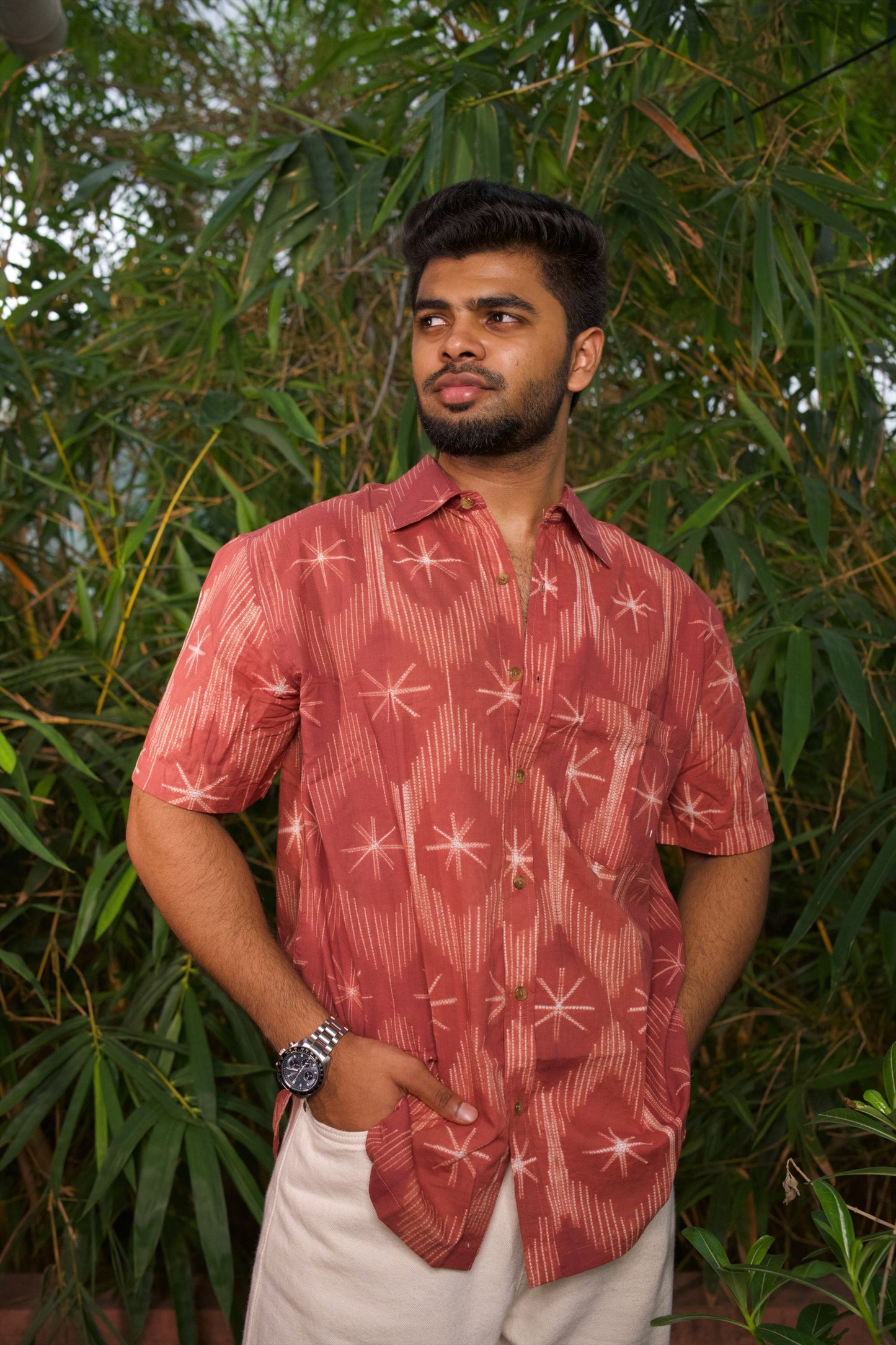 SHIBORI TERRACOTTA STAR SHIRT