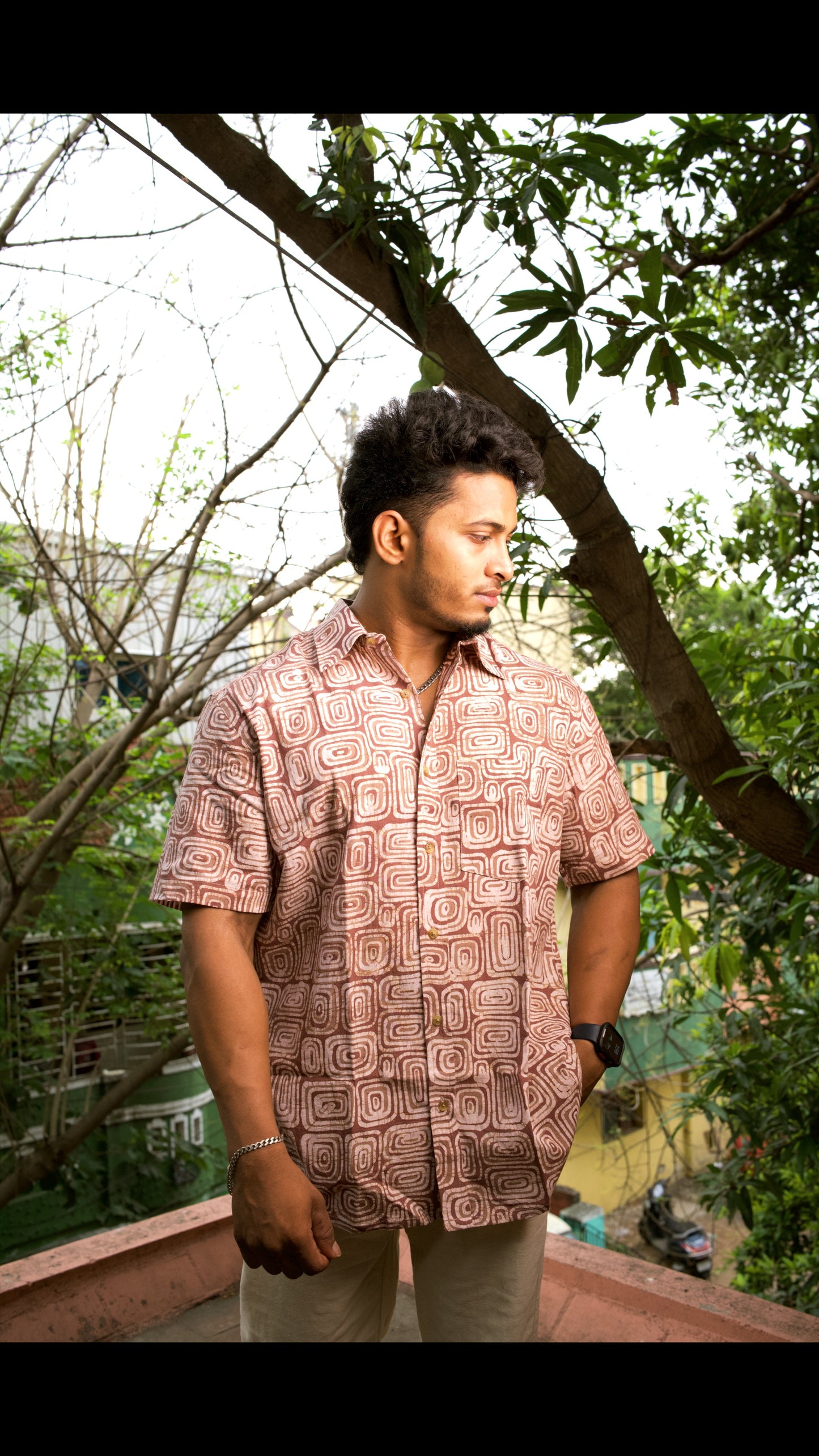 AJRAKH HENNA FLORAL SHIRT