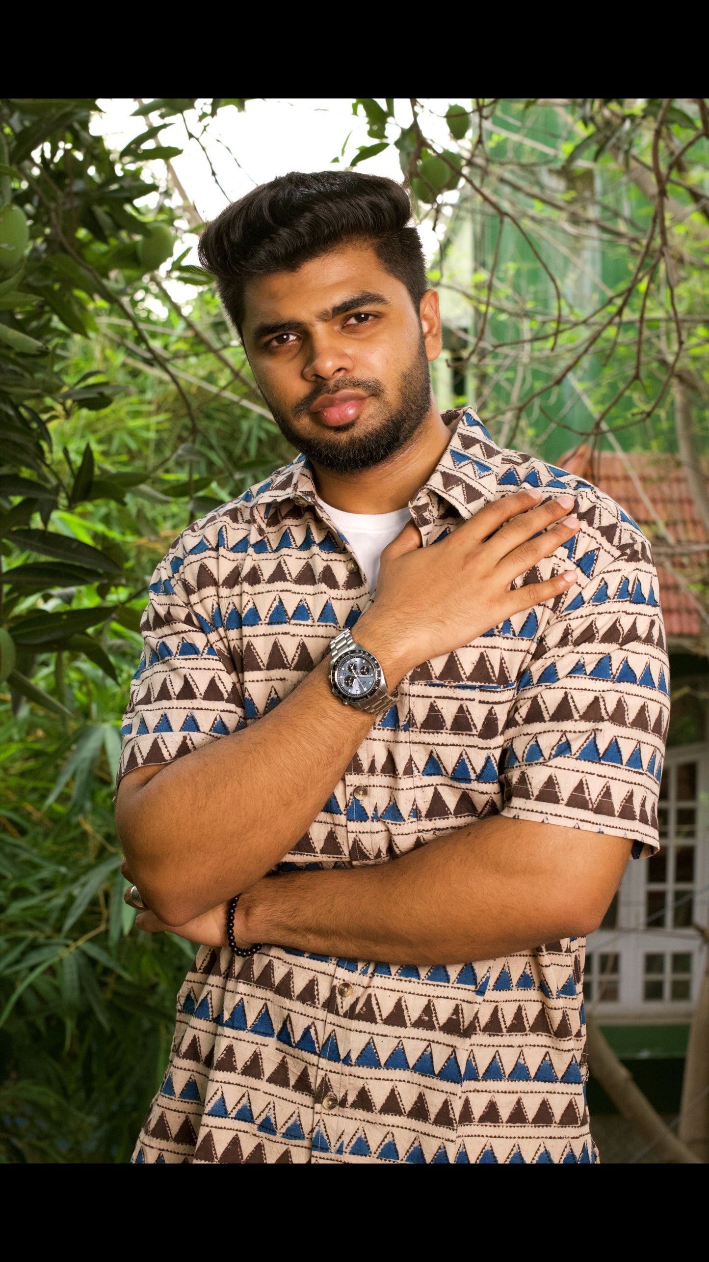 AJRAKH HENNA FLORAL SHIRT