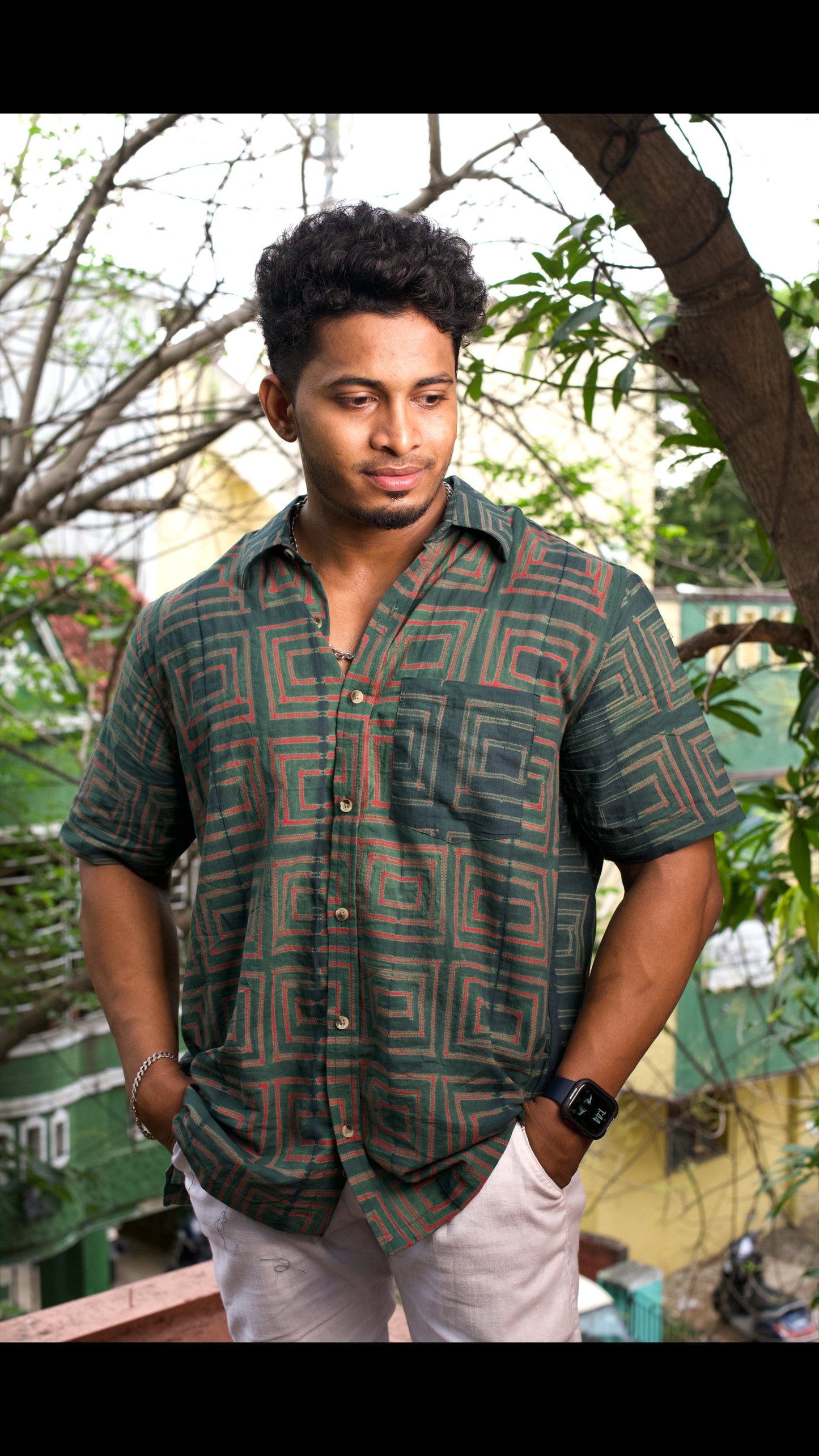 AJRAKH HENNA FLORAL SHIRT