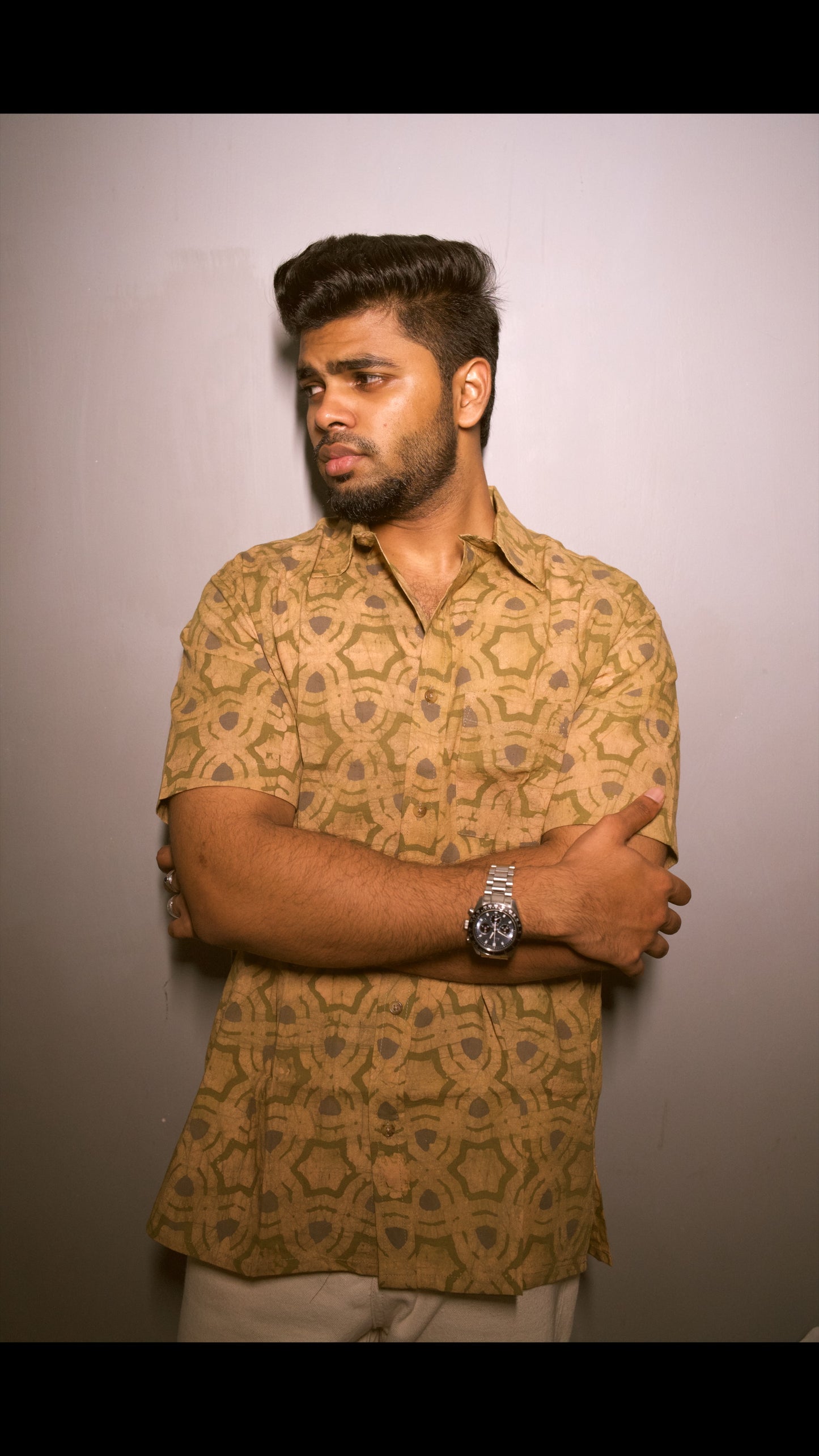 AJRAKH HENNA FLORAL SHIRT