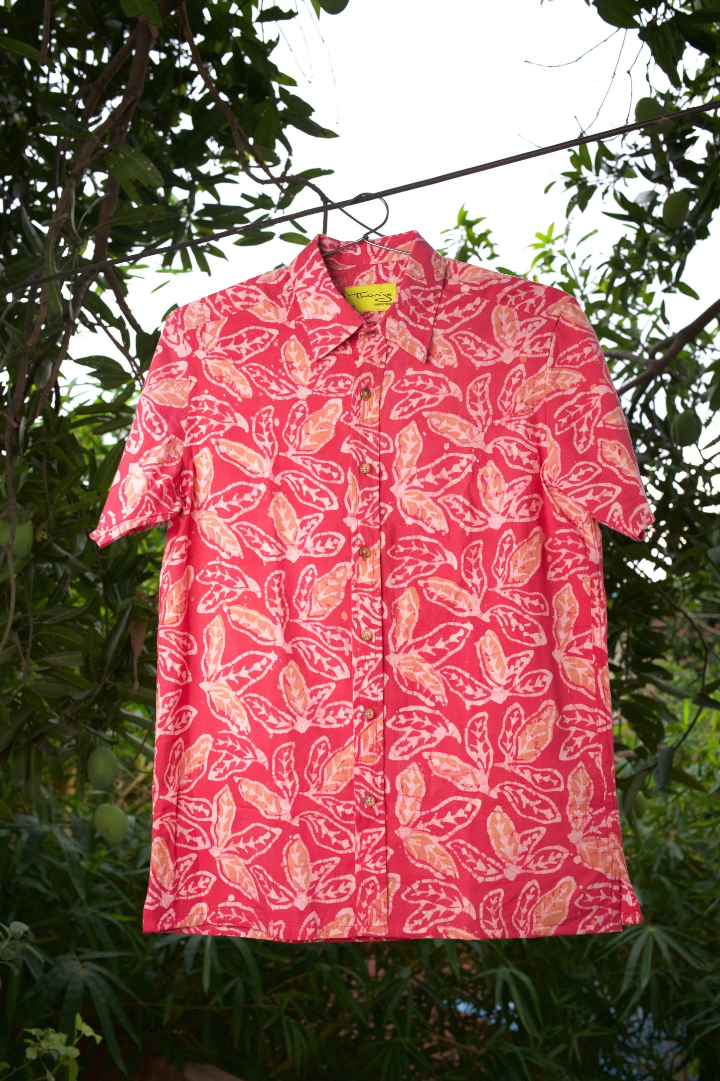 BATIK PINK LEAF SHIRT