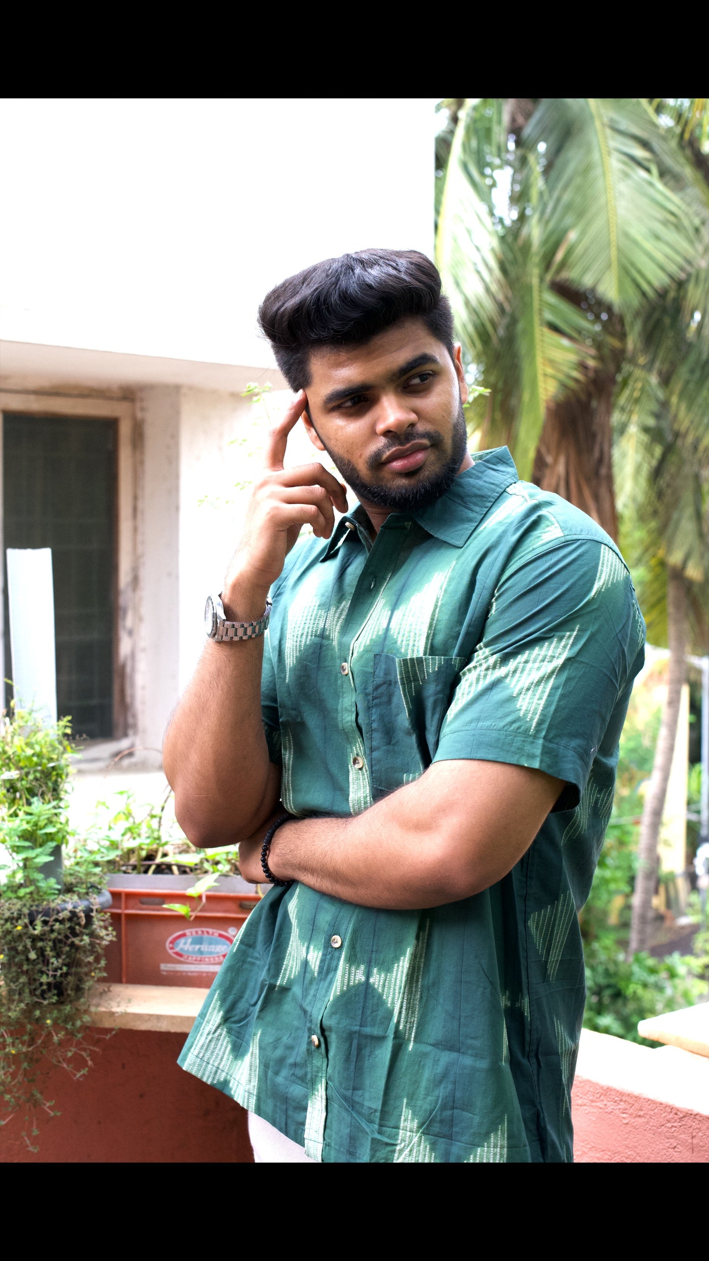 AJRAKH HENNA FLORAL SHIRT