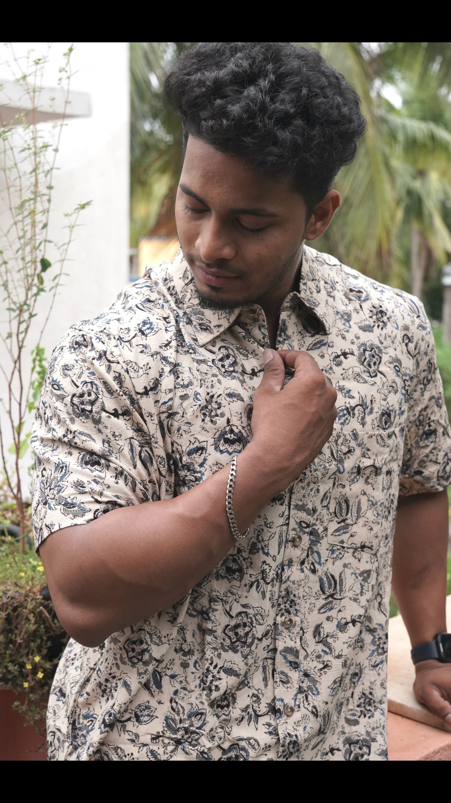 AJRAKH HENNA FLORAL SHIRT