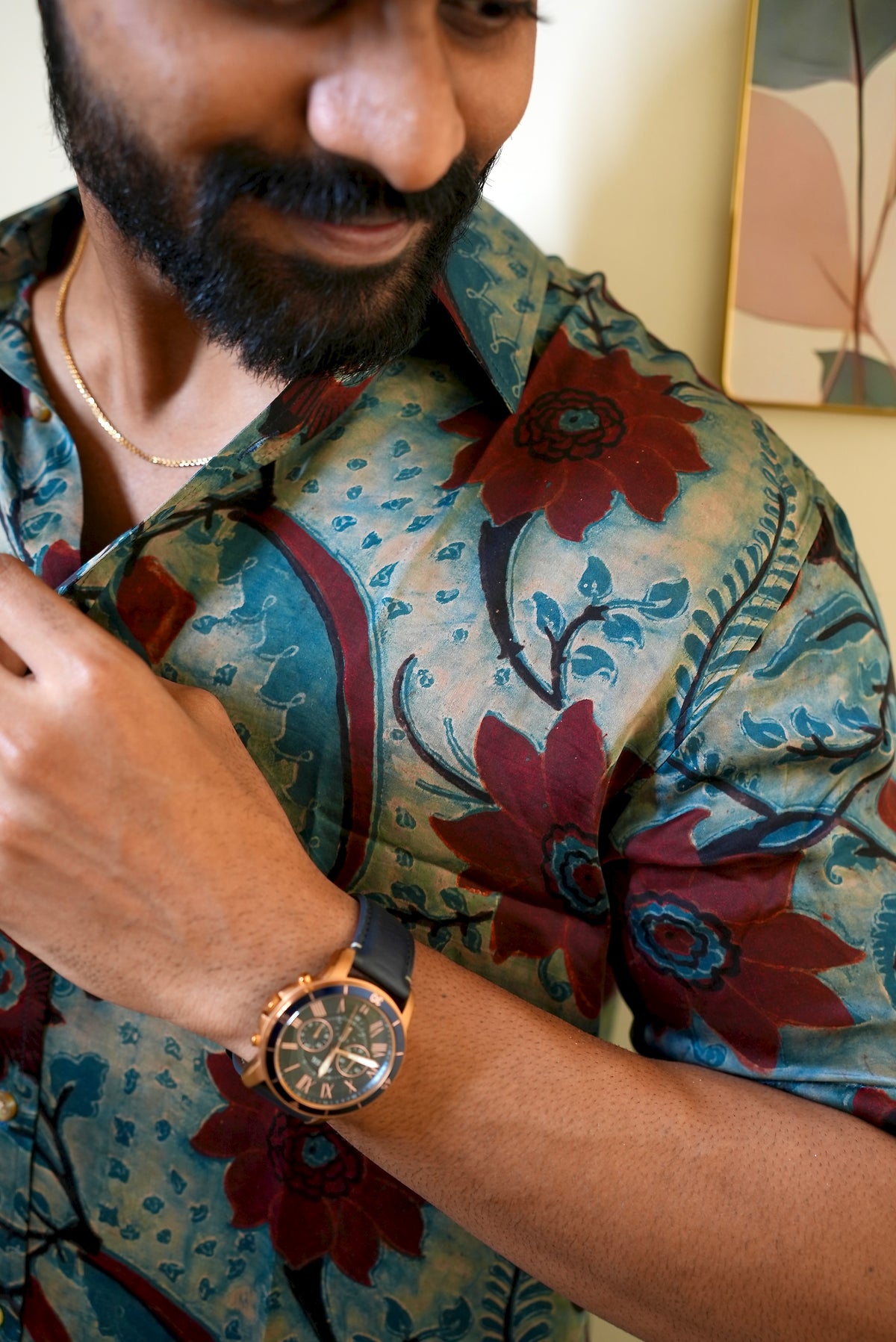 MODALE INDIGO FLOWER SHIRT