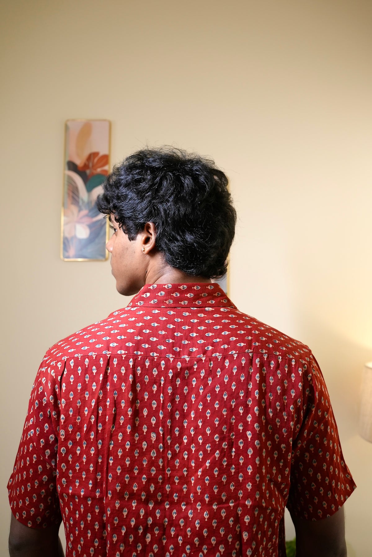 AJRAKH RED BUTTI SHIRT