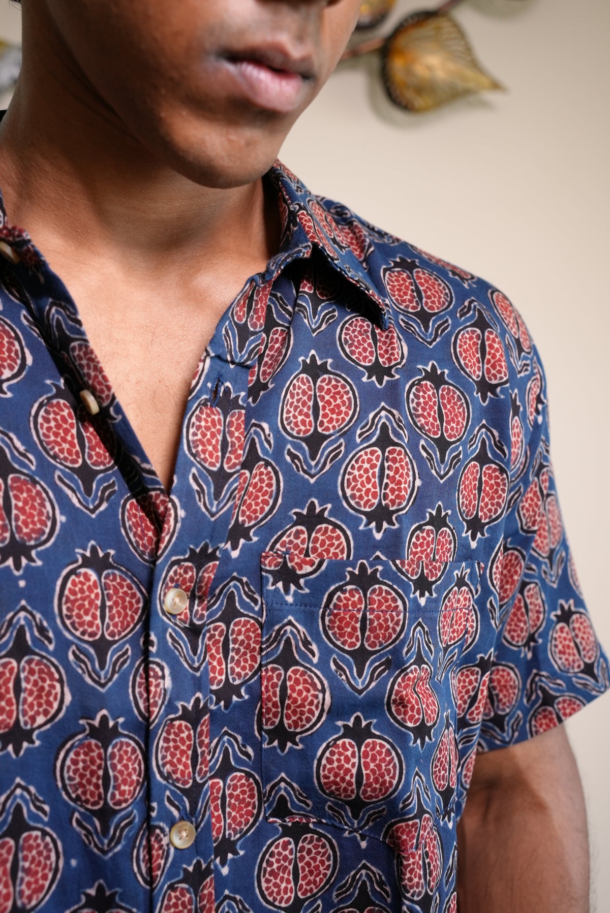 AJRAKH INDIGO ANAR SHIRT