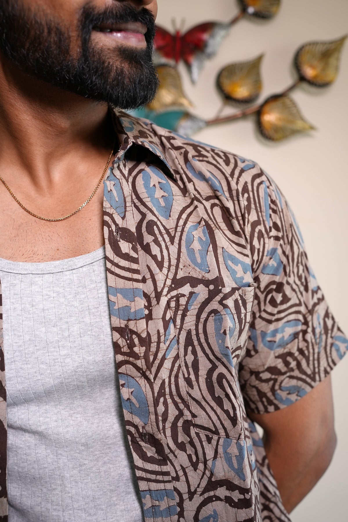 BATIK INDIGO LEAVES SHIRT
