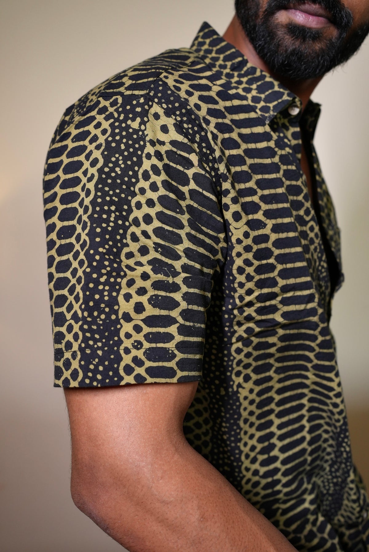 BATIK PINE GREEN GEOMETRIC SHIRT