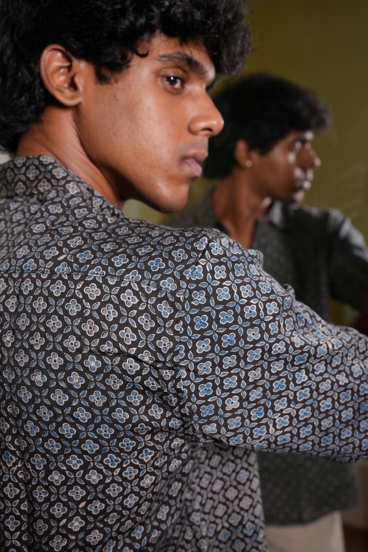 AJRAKH BLACK FLORAL SHIRT