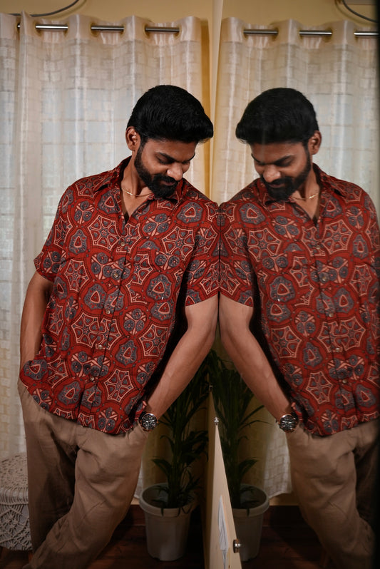 AJRAKH MAJET HEXAGON SHIRT