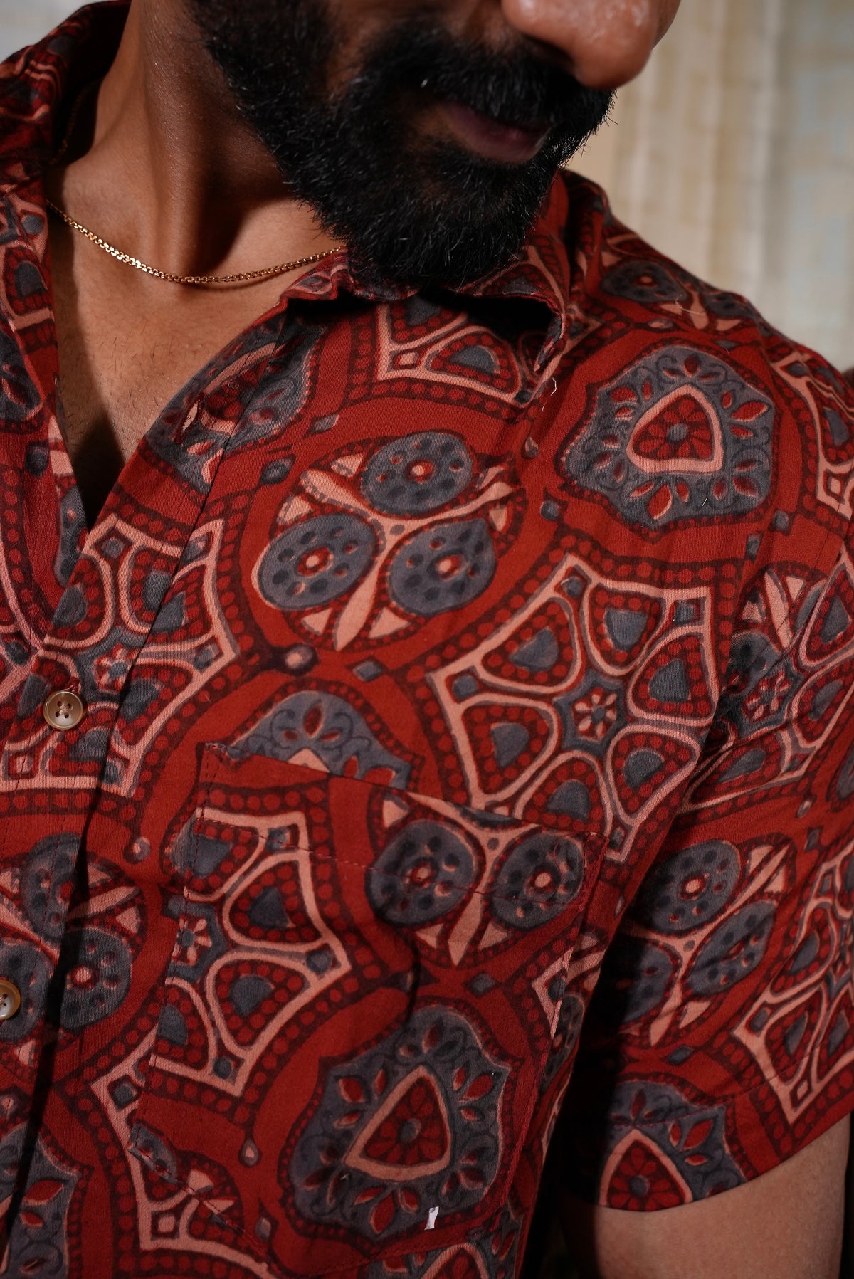 AJRAKH MAJET HEXAGON SHIRT