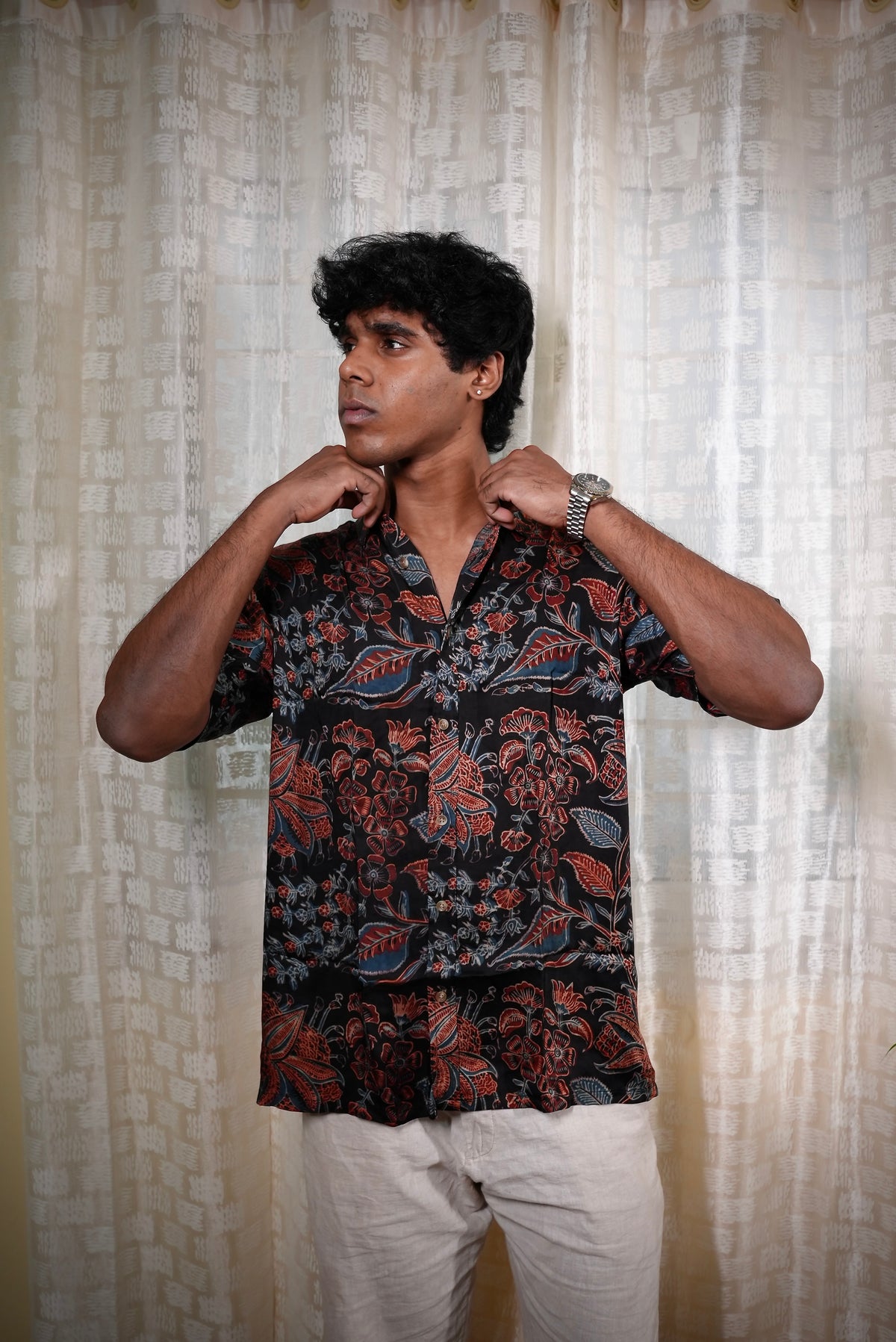 MODALE BLACK FLORAL SHIRT