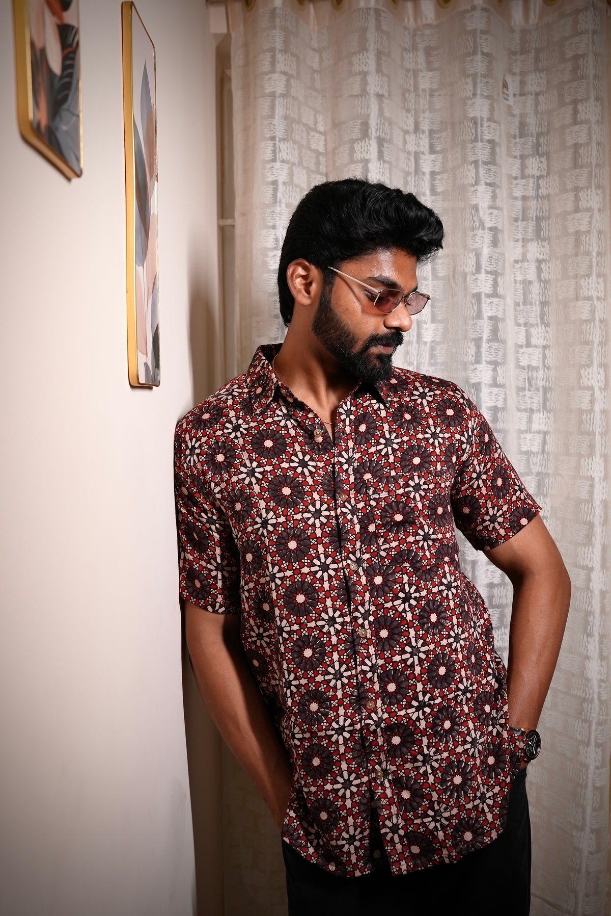 AJRAKH MAJET CIRCULAR SHIRT