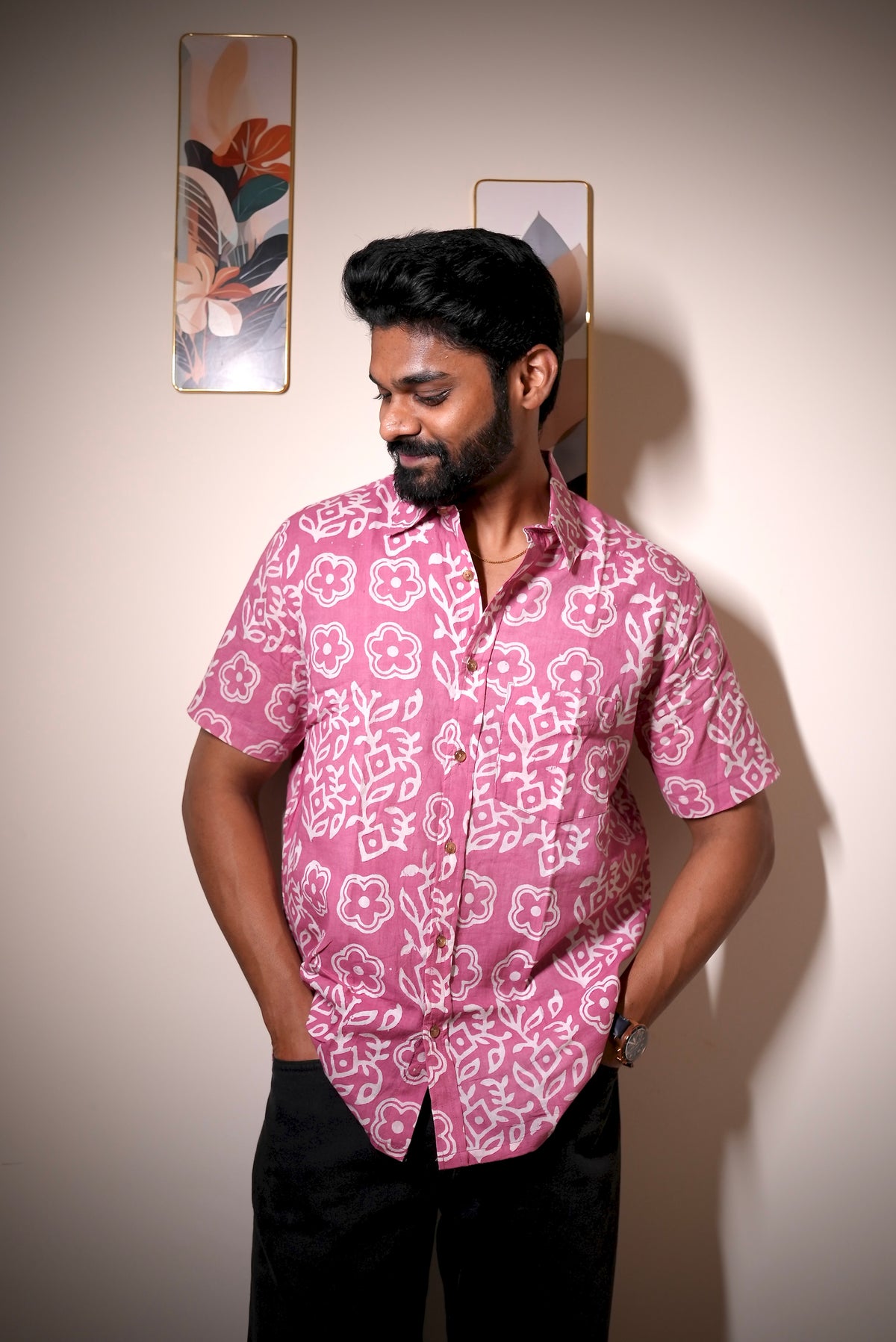 BATIK TAJ VELLO FULRO PINK SHIRT