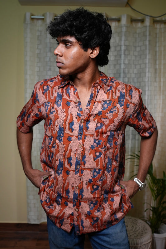 AJRAKH MAJET ABSTRACT SHIRT