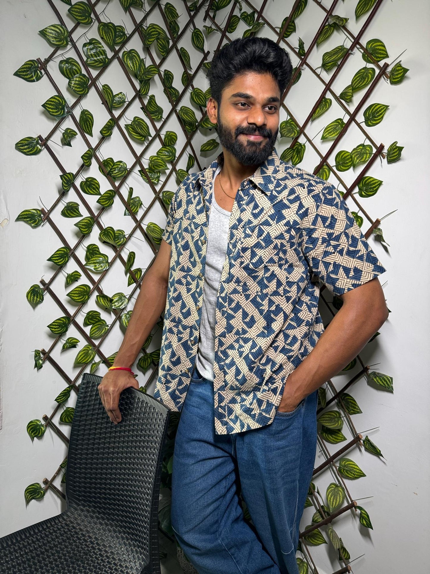 AJRAKH GEOMETRIC SHIRT