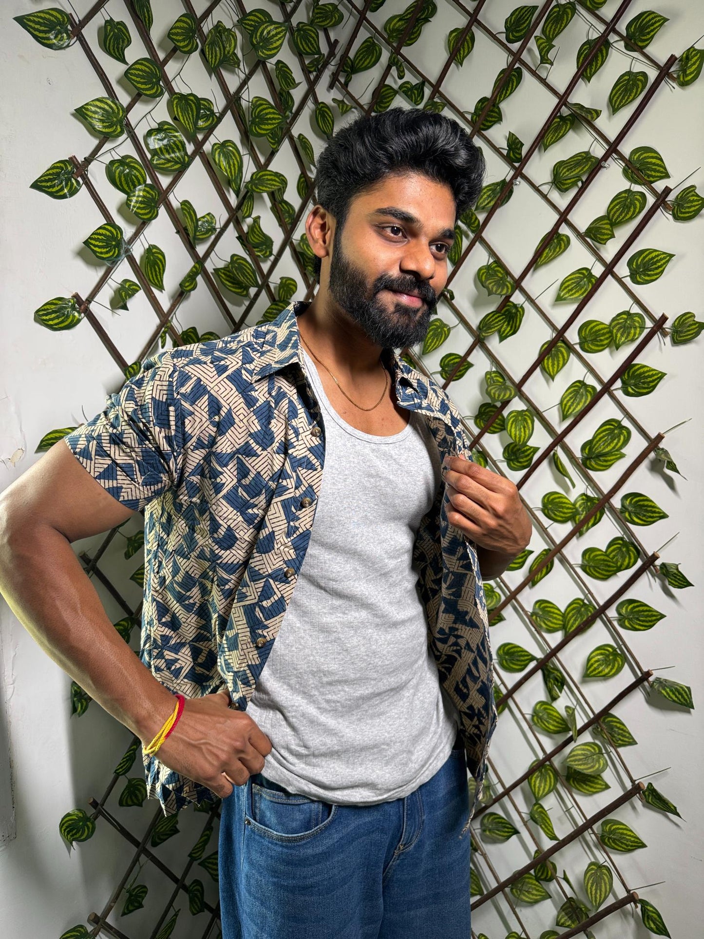 AJRAKH GEOMETRIC SHIRT