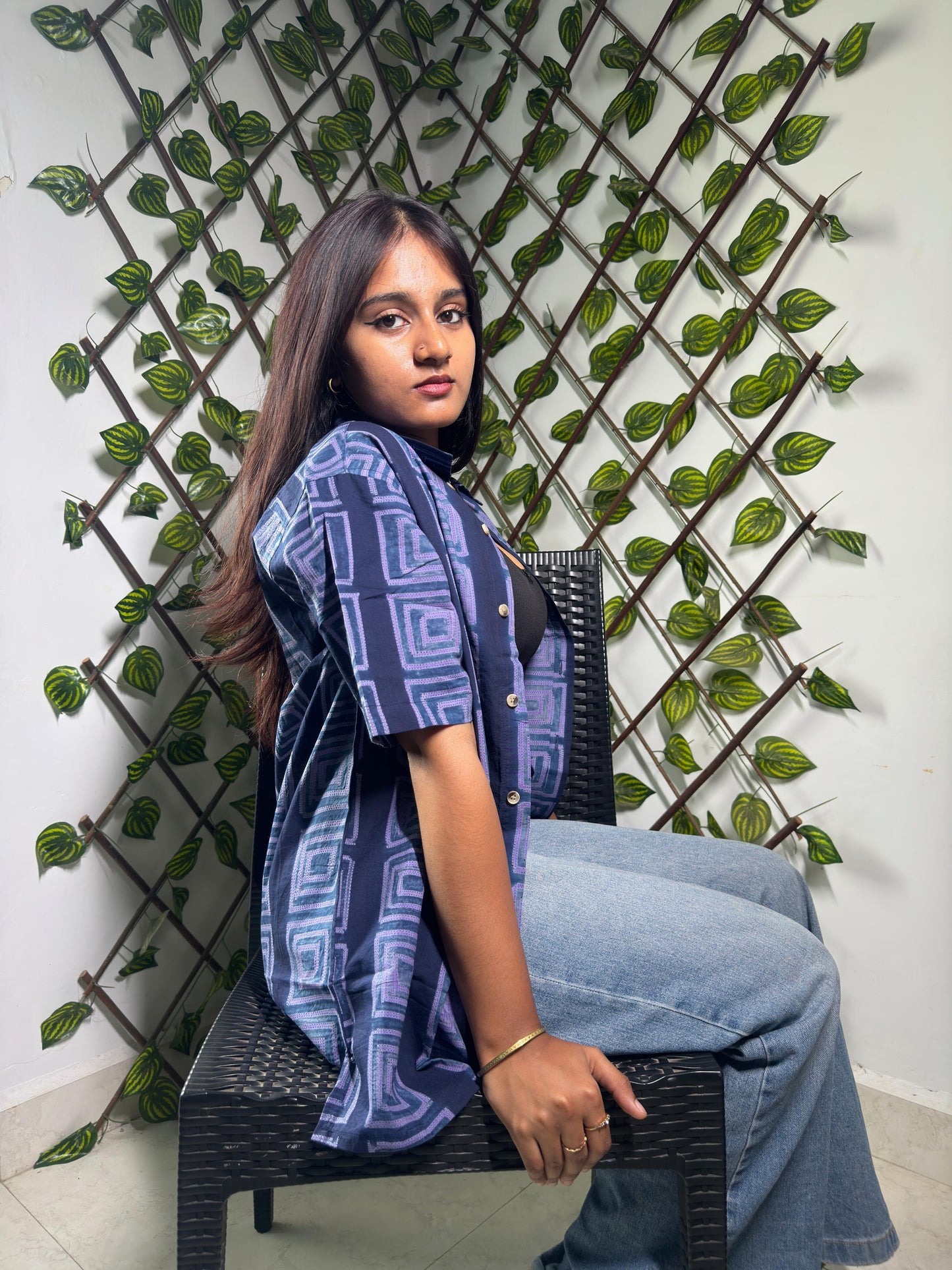 SHIBORI LAVENDER SQUARE SHIRT