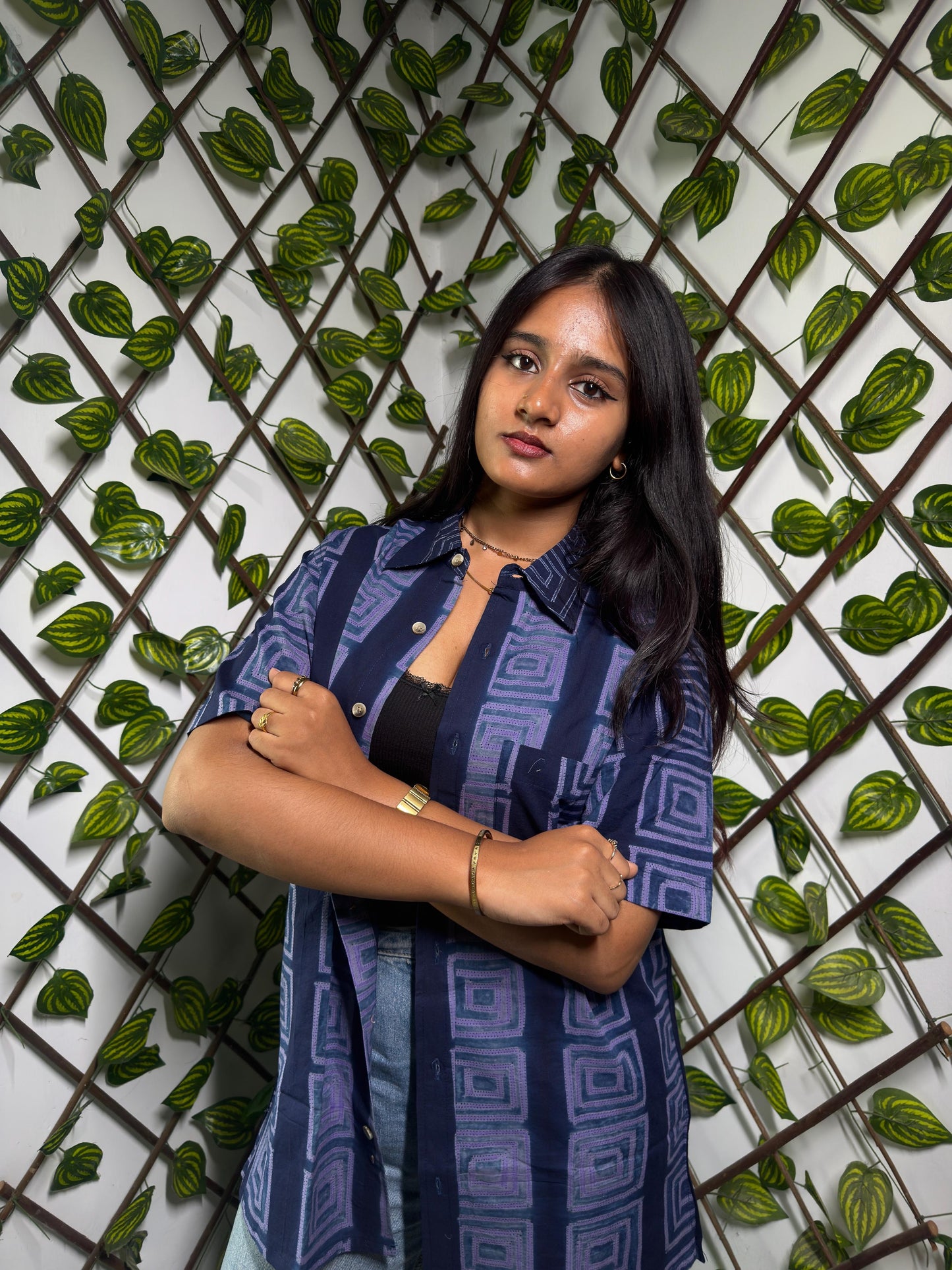 SHIBORI LAVENDER SQUARE SHIRT