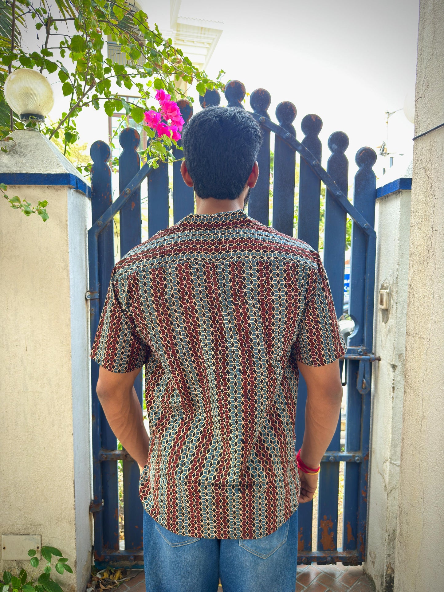 AJRAKH HEXAGON FLORAL SHIRT