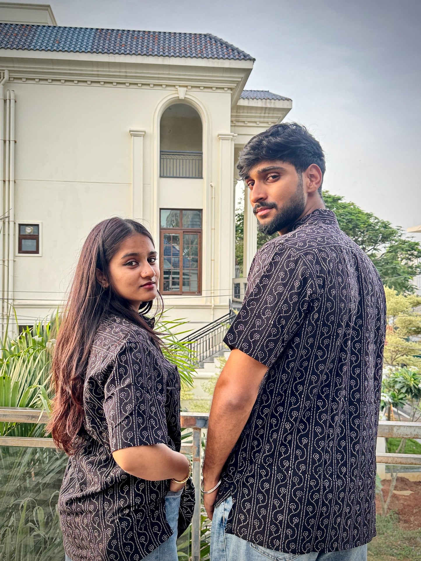 AJRAKH BLACK STRIPE SHIRT