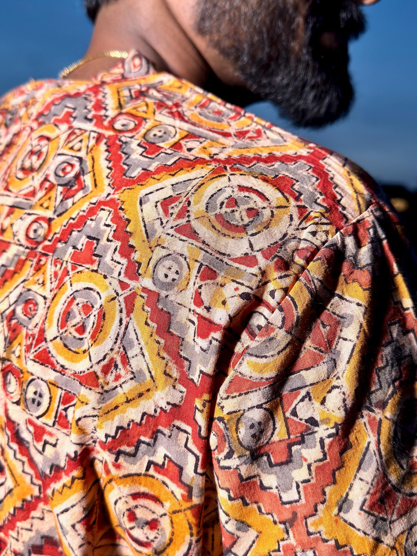 KALAMKARI GEOMETRIC SHORT KURTA