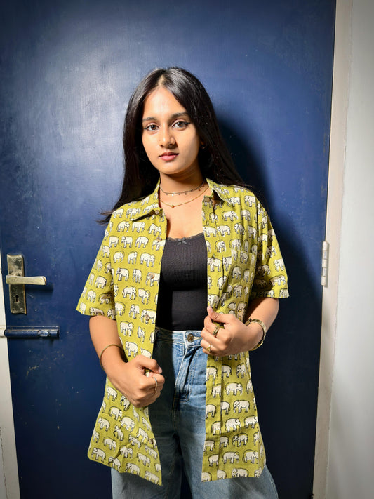OLIVE ELEPHANT SHIRT