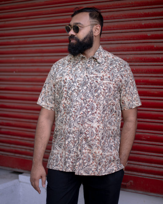 KALAMKARI GREY PAISELY SHIRT