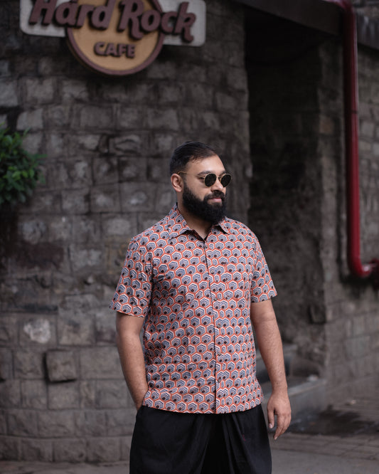 AJRAKH MAJET HONEYCOMB SHIRT
