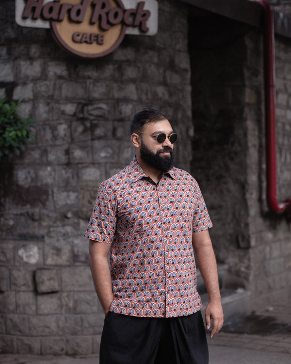 AJRAKH MAJET HONEYCOMB SHIRT