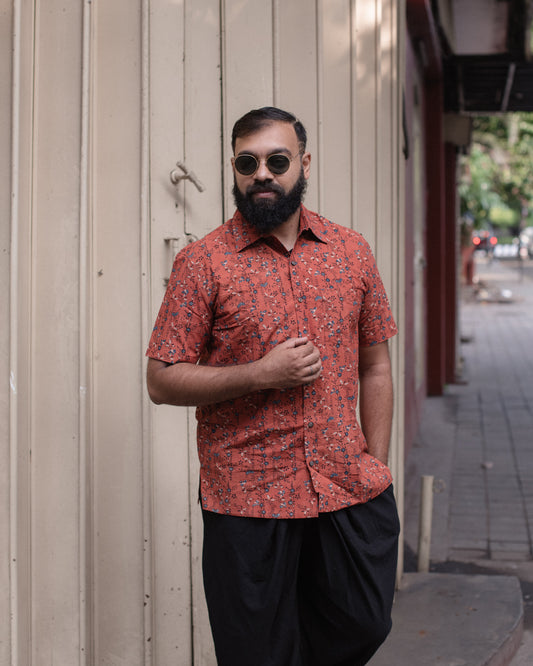 AJRAKH MAJET ABSTRACT FLORAL SHIRT