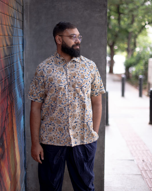 KALAMKARI OLIVE LOTUS SHIRT