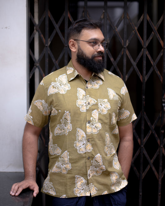 BATIK GREEN BUTTERFLY SHIRT