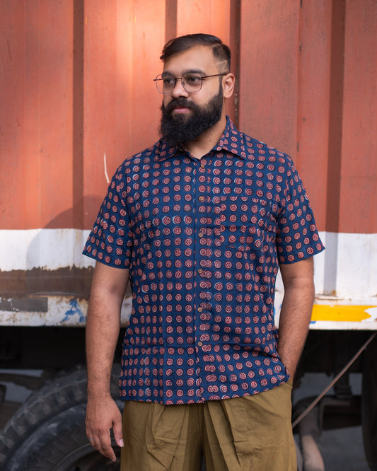 DABU INDIGO BUTTON SHIRT