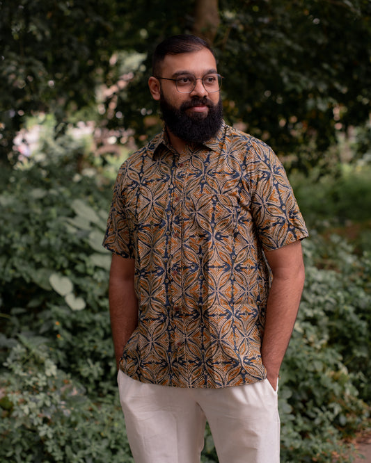 INDIGO KALAMKARI BUTTERFLY SHIRT