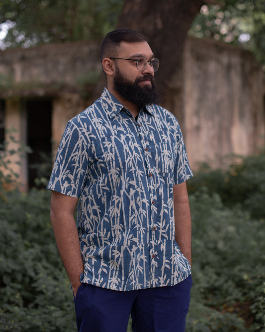 AJRAKH INDIGO BAMBOO SHIRT