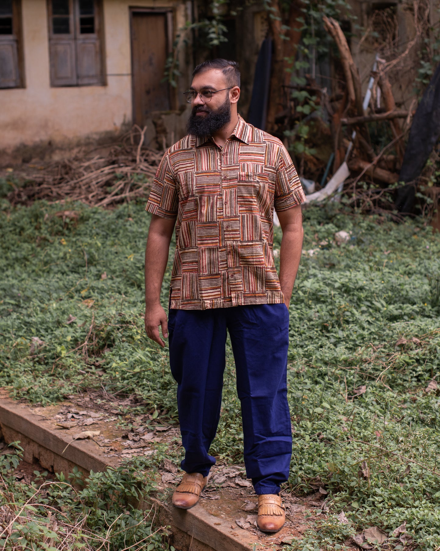 KALAMKARI GREEN CHECKS SHIRT