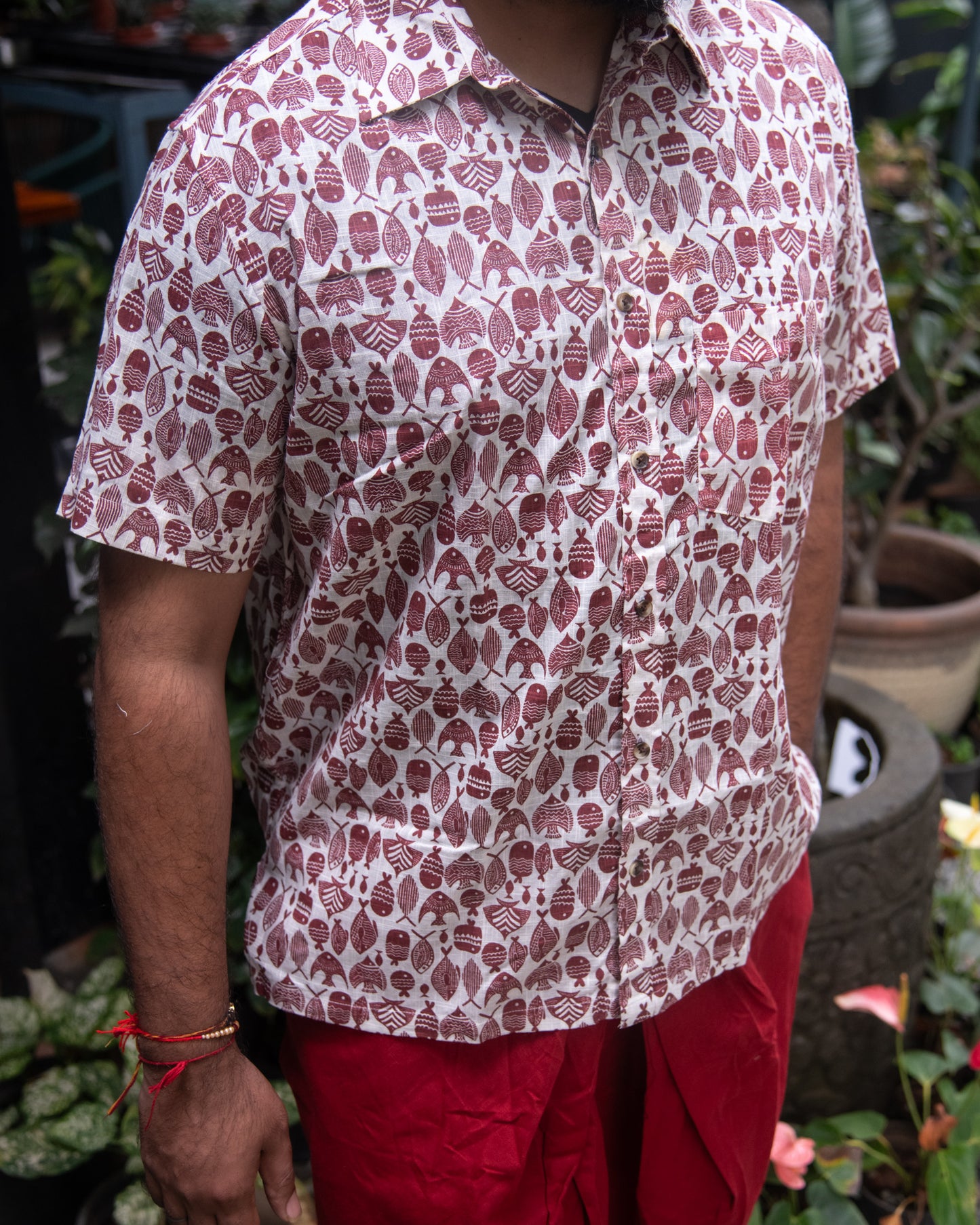 MAROON FISH SHIRT