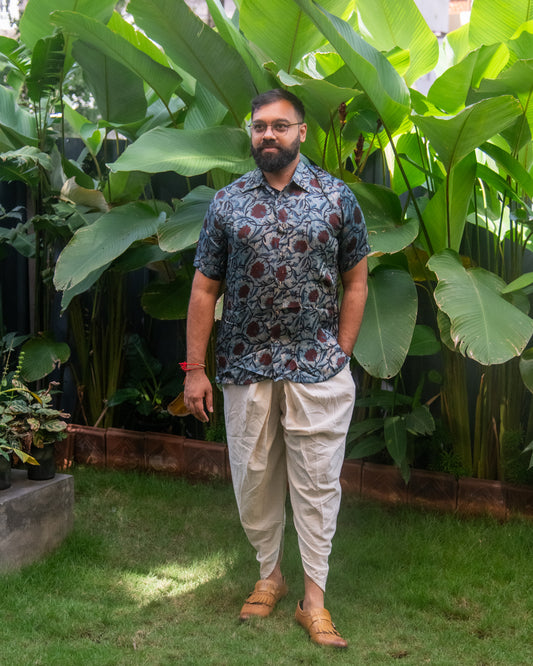 MODALE INDIGO FLORAL SHIRT