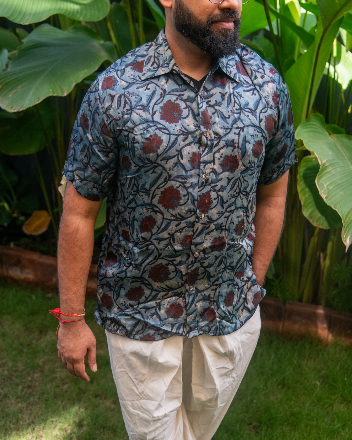 MODALE INDIGO FLORAL SHIRT