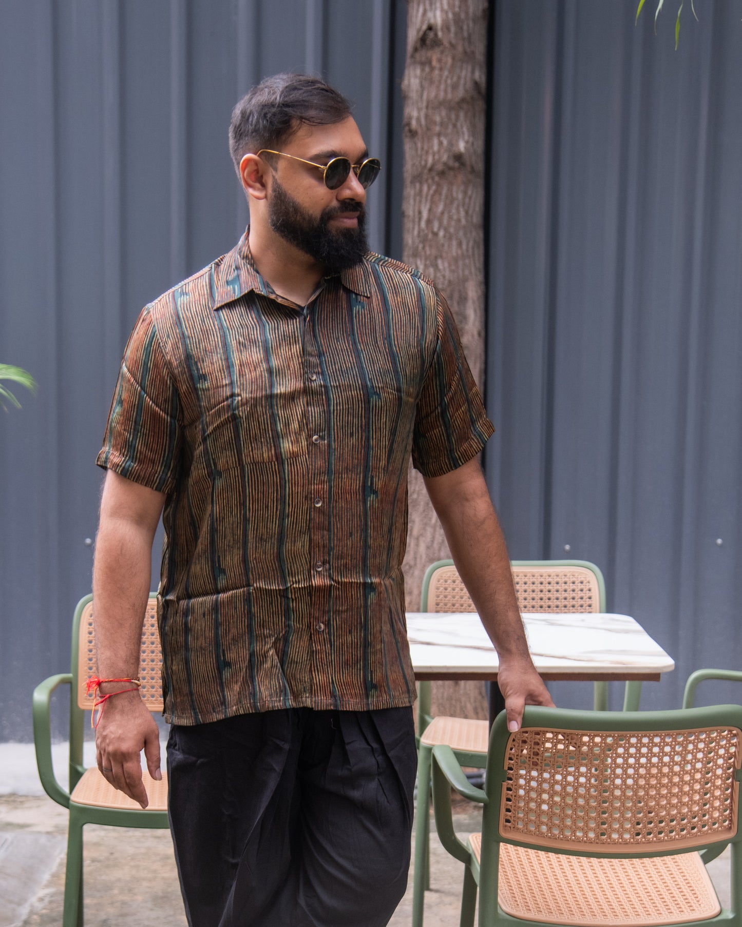 MODALE INDIGO LINES SHIRT