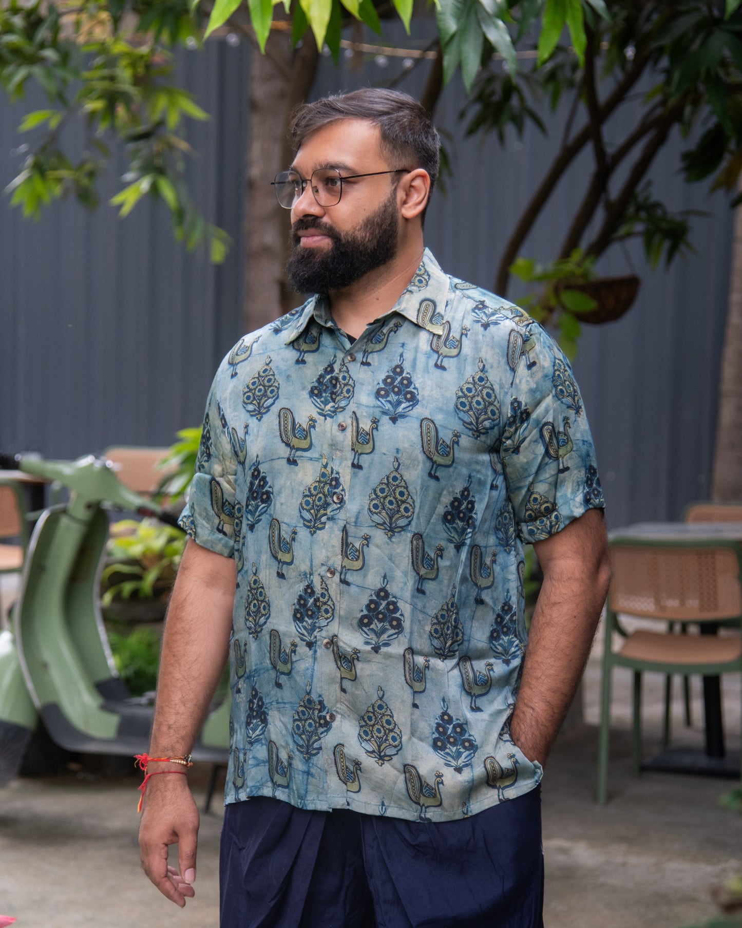 MODALE INDIGO PEACOCK SHIRT