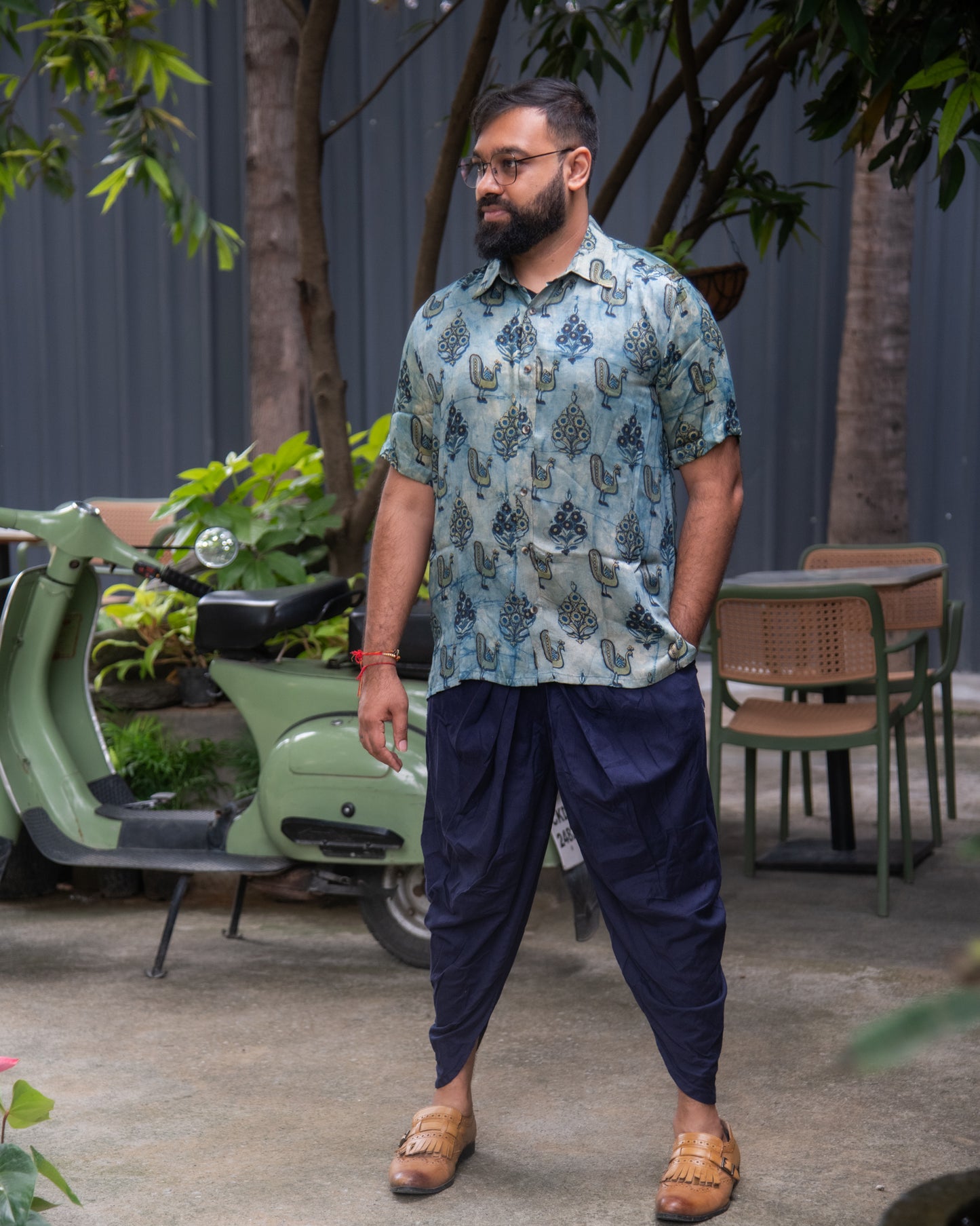 MODALE INDIGO PEACOCK SHIRT