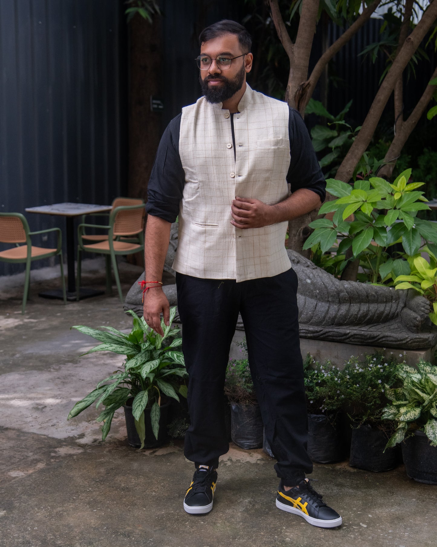 BROWN BIG CHECKS MODI JACKET
