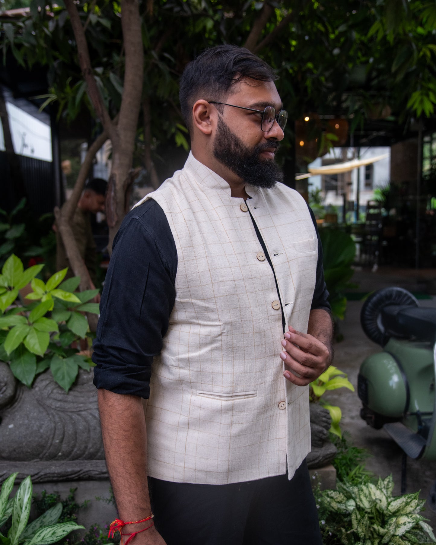 BROWN BIG CHECKS MODI JACKET