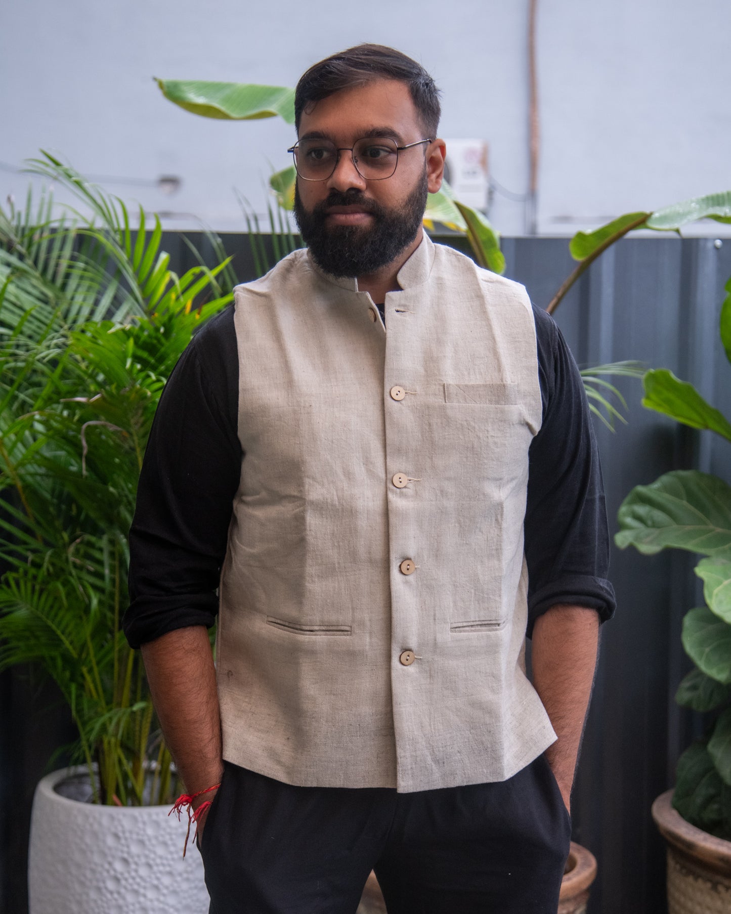 BEIGE KALA COTTON MODI JACKET