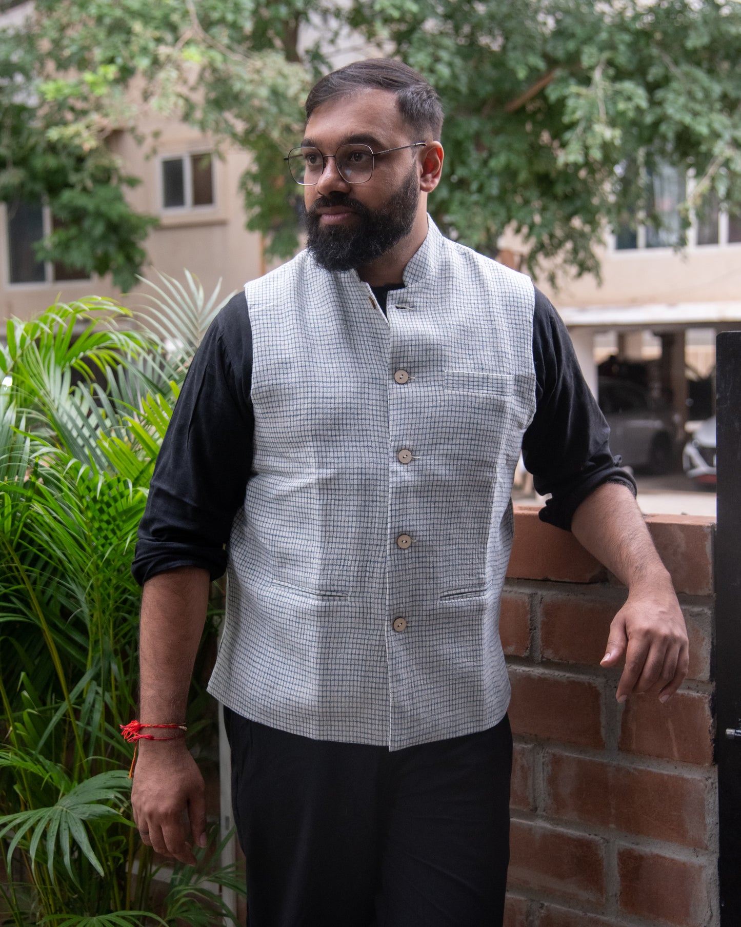 WHITE CHECKS MODI JACKET