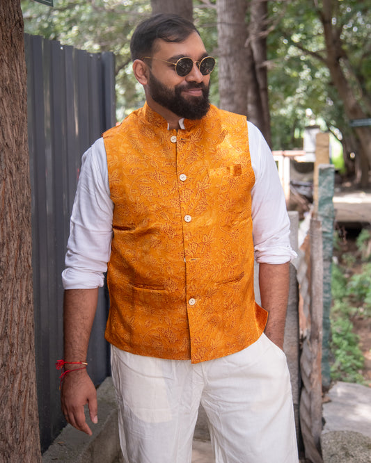 MASHRU MUSTRARD MODI JACKET