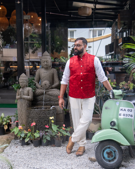 MASHRU RED MODI JACKET